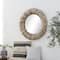 35" Gray Temper Border Coastal Style Round Wall Mirror